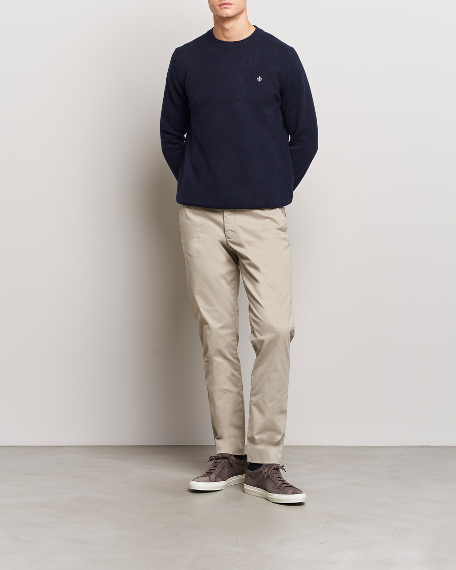 Uomini | Maglieria | Morris | Newton Crew Neck Navy
