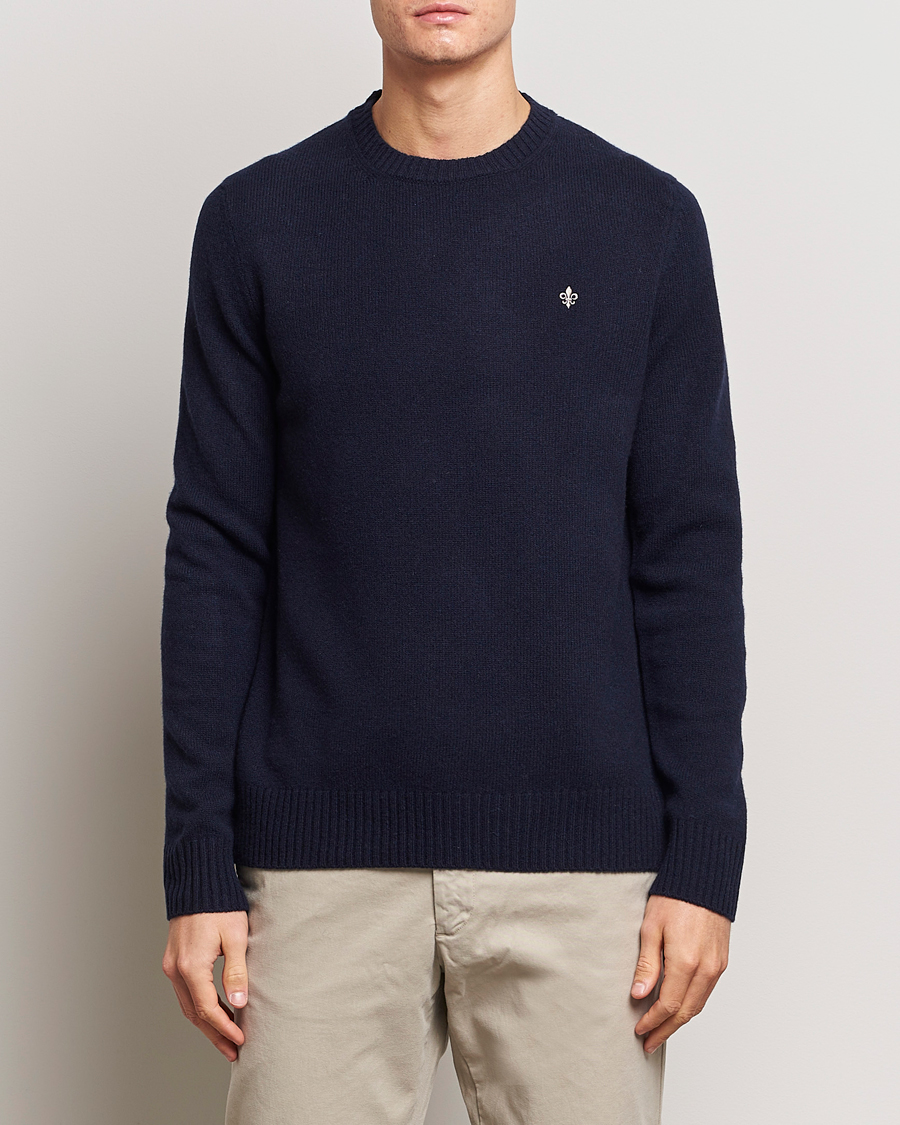 Uomini | Maglieria | Morris | Newton Crew Neck Navy