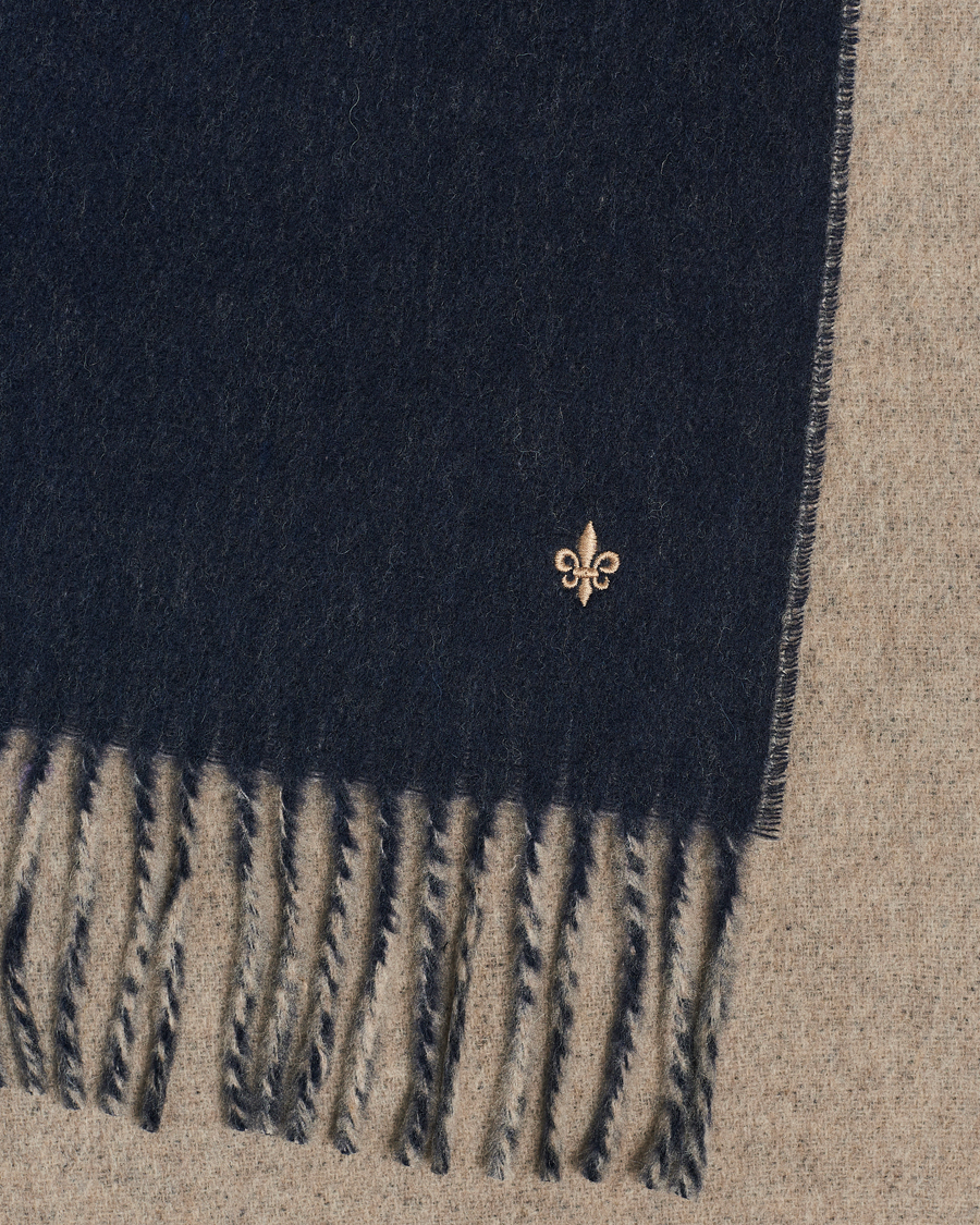Uomini | Morris Double Face Wool Scarf Navy | Morris | Double Face Wool Scarf Navy