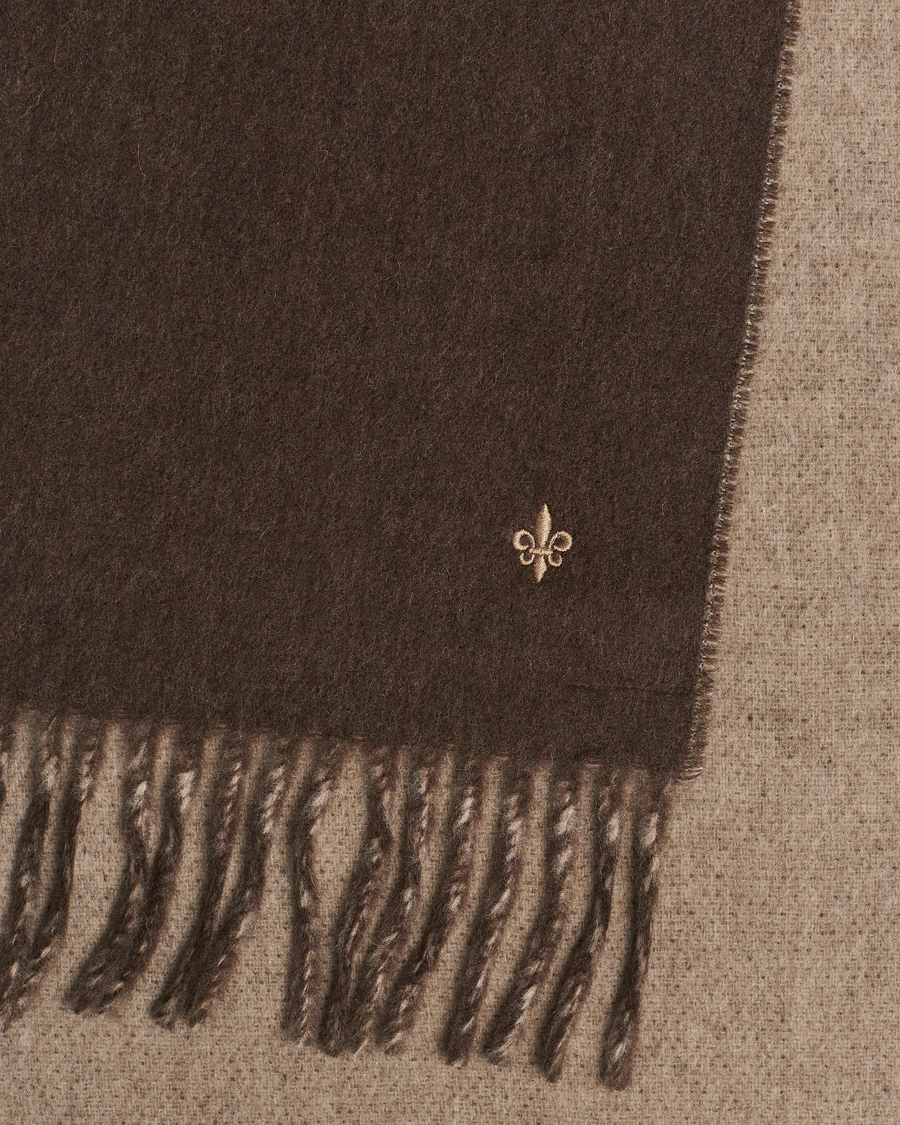 Uomini | Morris Double Face Wool Scarf Brown | Morris | Double Face Wool Scarf Brown