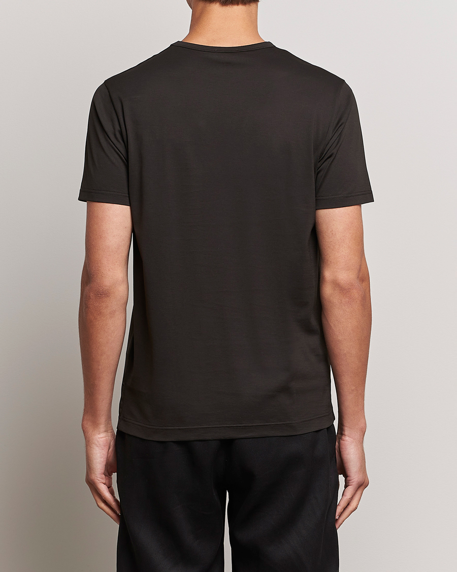 Uomini | T-shirt | Sunspel | Crew Neck Cotton Tee Coffee