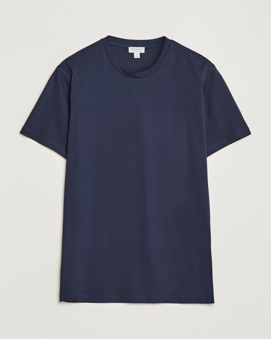 Uomini | T-shirt | Sunspel | Riviera Midweight T-Shirt Navy