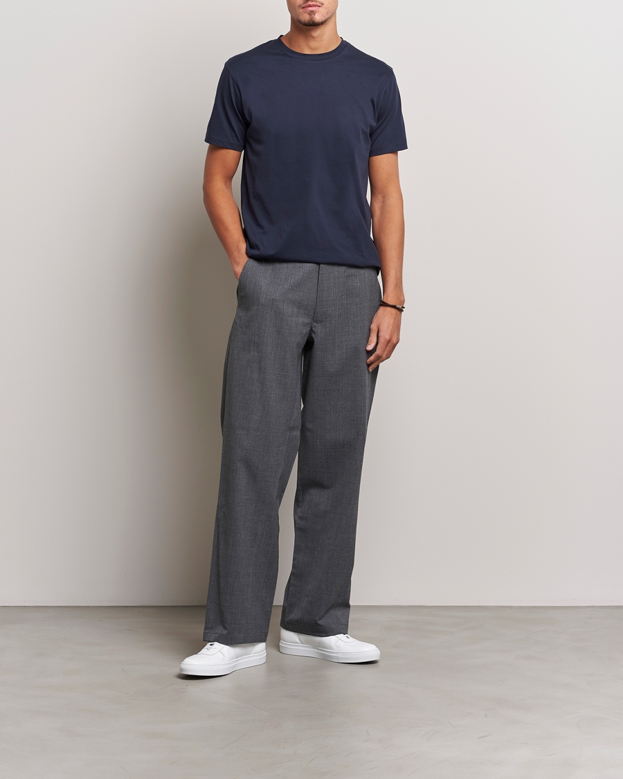 Uomini | T-shirt | Sunspel | Riviera Midweight T-Shirt Navy