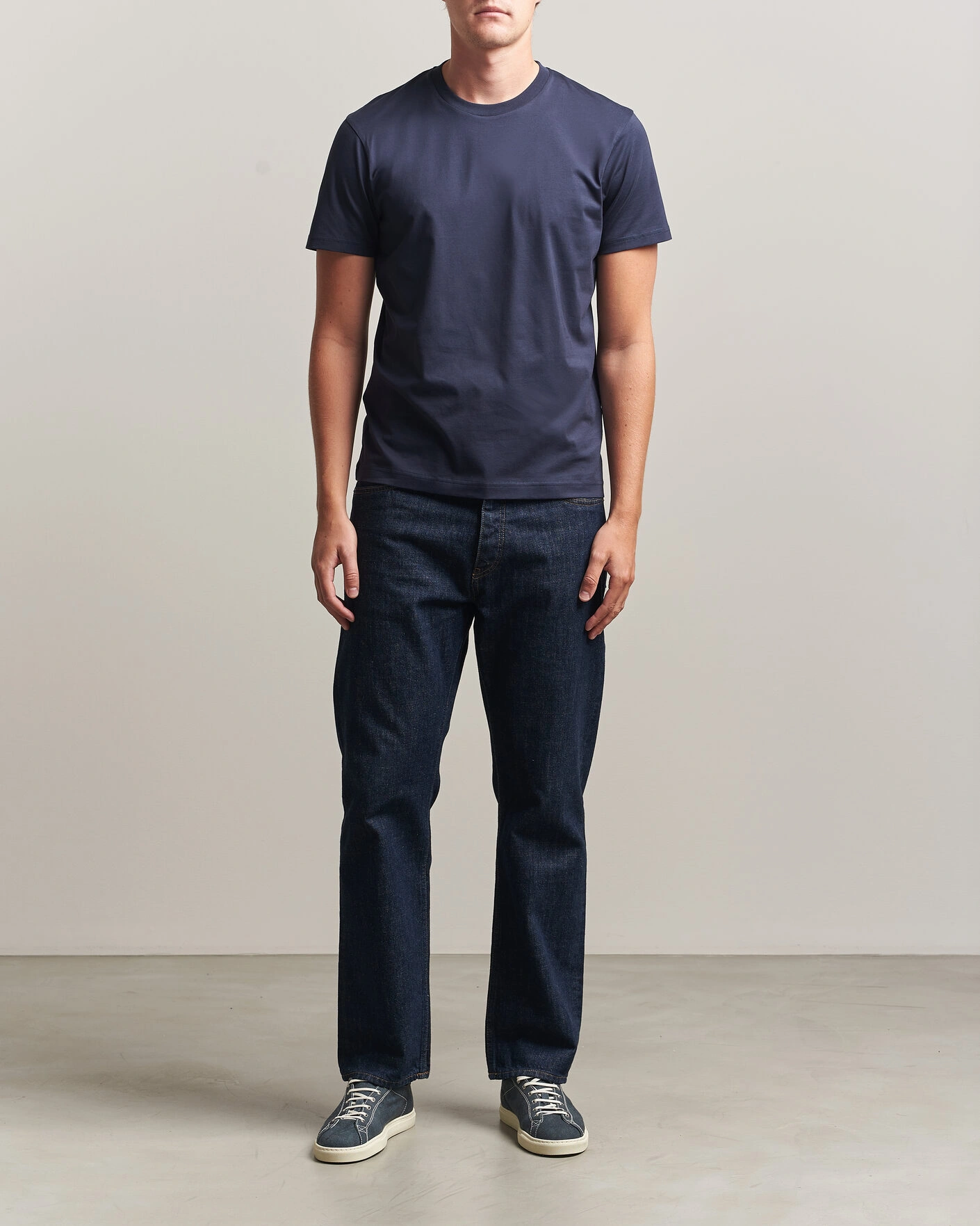 Uomini | T-shirt | Sunspel | Riviera Midweight T-Shirt Navy