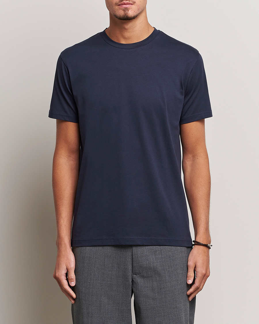 Uomini | T-shirt | Sunspel | Riviera Midweight T-Shirt Navy