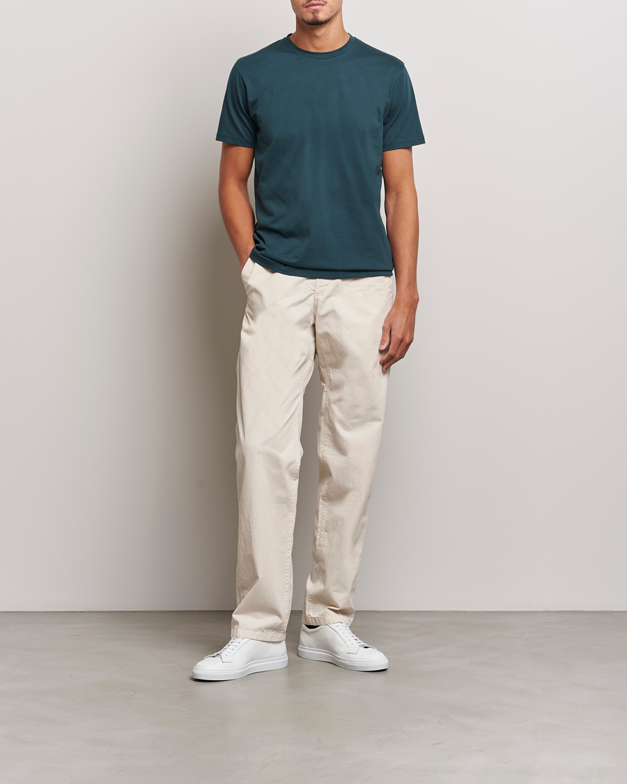 Uomini | T-shirt | Sunspel | Riviera Midweight Tee Peacock