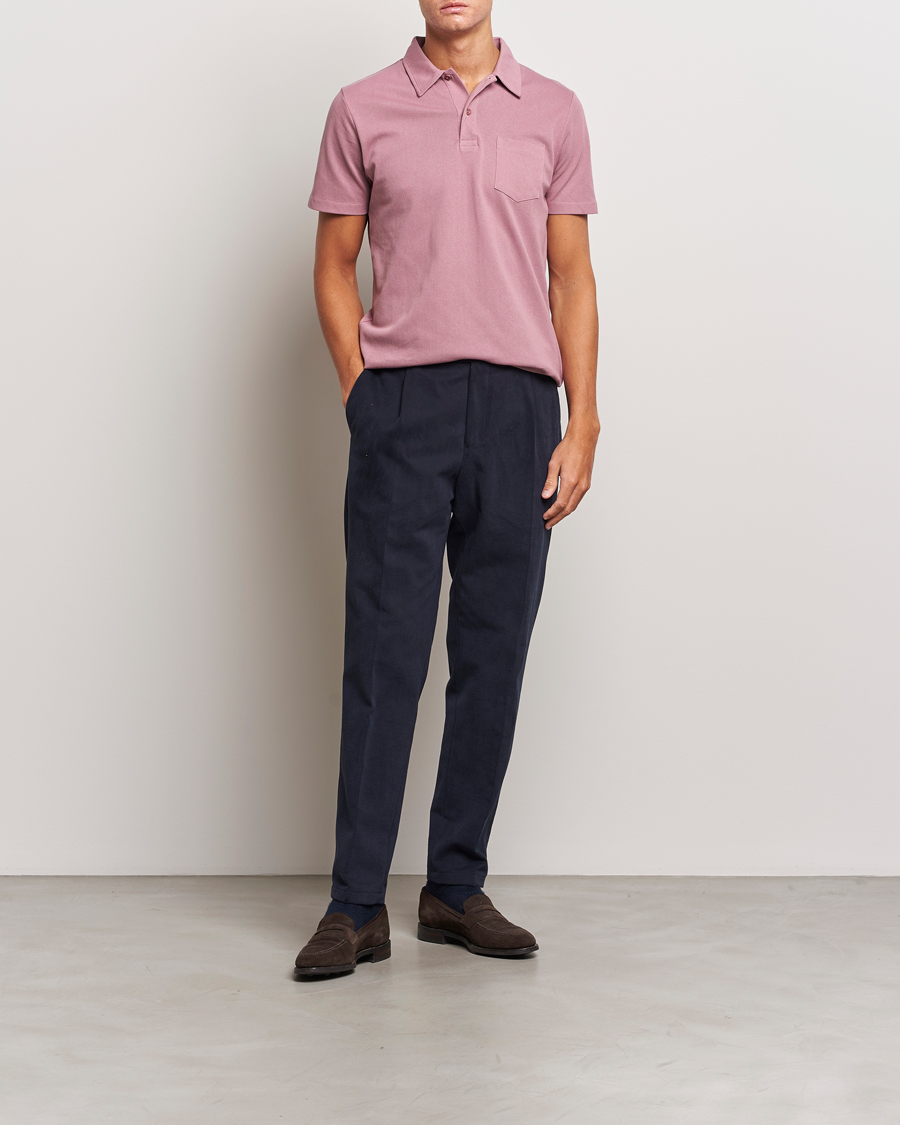 Uomini | Polo | Sunspel | Riviera Polo Shirt Vintage Pink