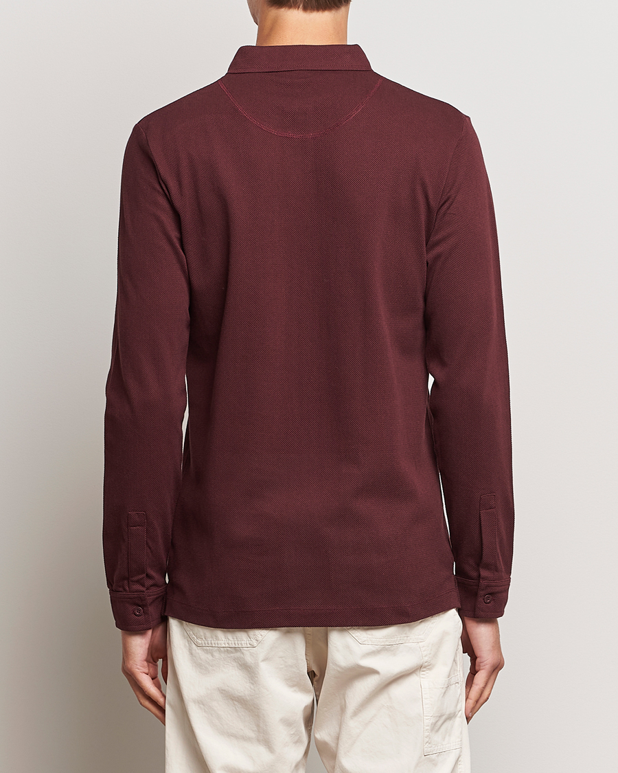 Uomini | Maglieria | Sunspel | Long Sleeve Riviera Polo Shirt Maroon