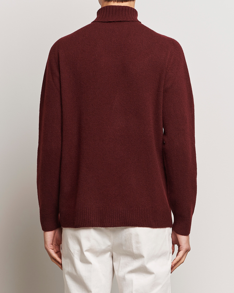 Uomini | Maglieria | Sunspel | Lambswool Rollneck Maroon