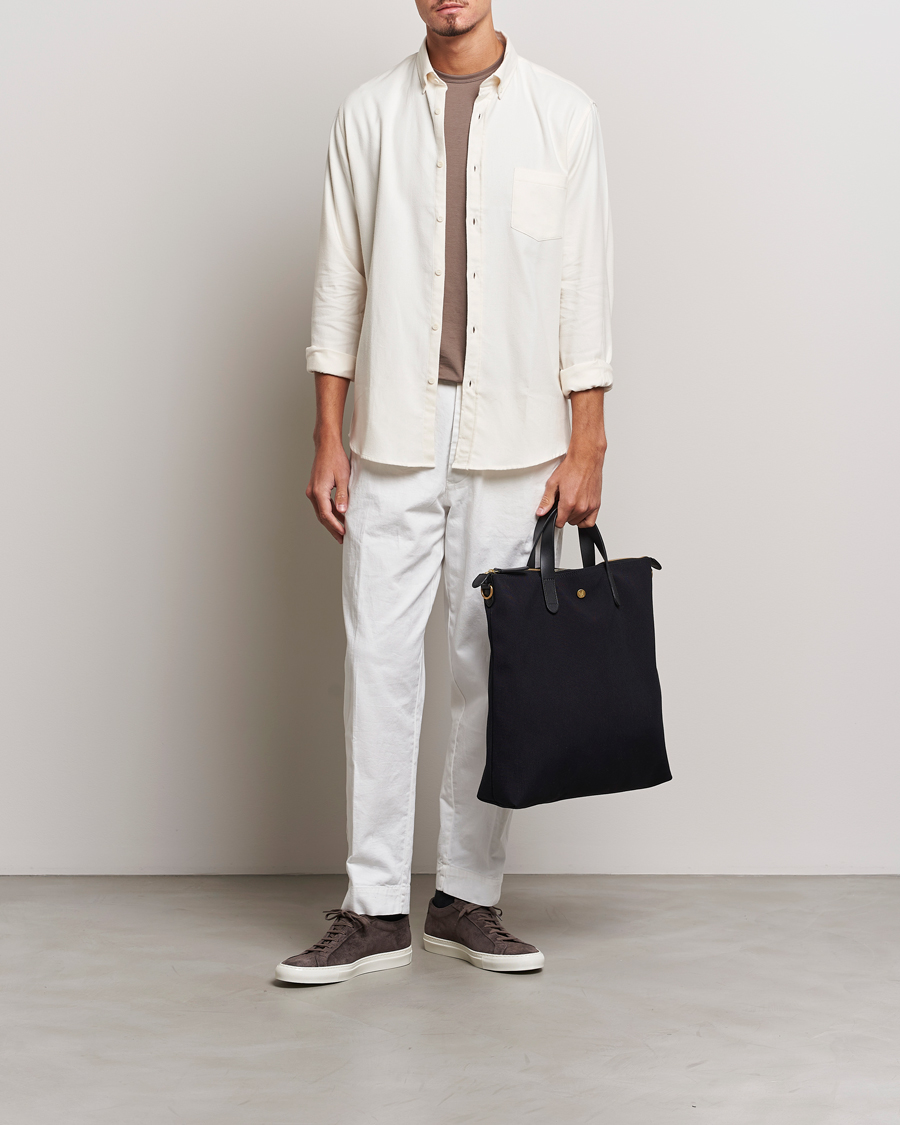 Uomini | Camicie | Sunspel | Brushed Cotton Flannel Shirt Ecru