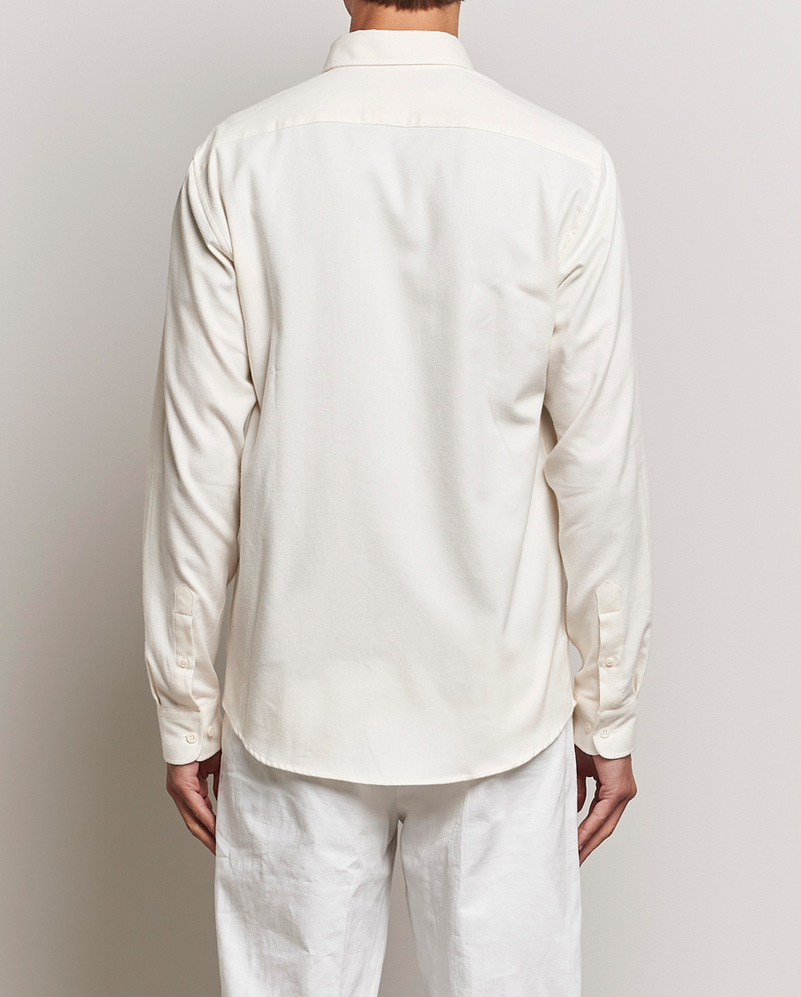 Uomini | Camicie | Sunspel | Brushed Cotton Flannel Shirt Ecru