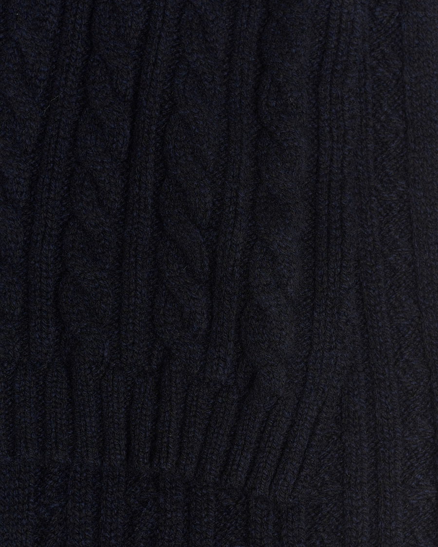 Uomini | Sunspel Lambswool Cable Scarf Dark Navy | Sunspel | Lambswool Cable Scarf Dark Navy
