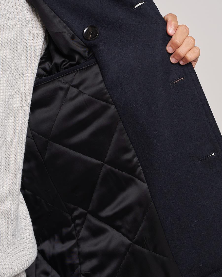 Uomini | Giacche | Belstaff | Ashridge Sherling Wool Peacoat Dark Ink