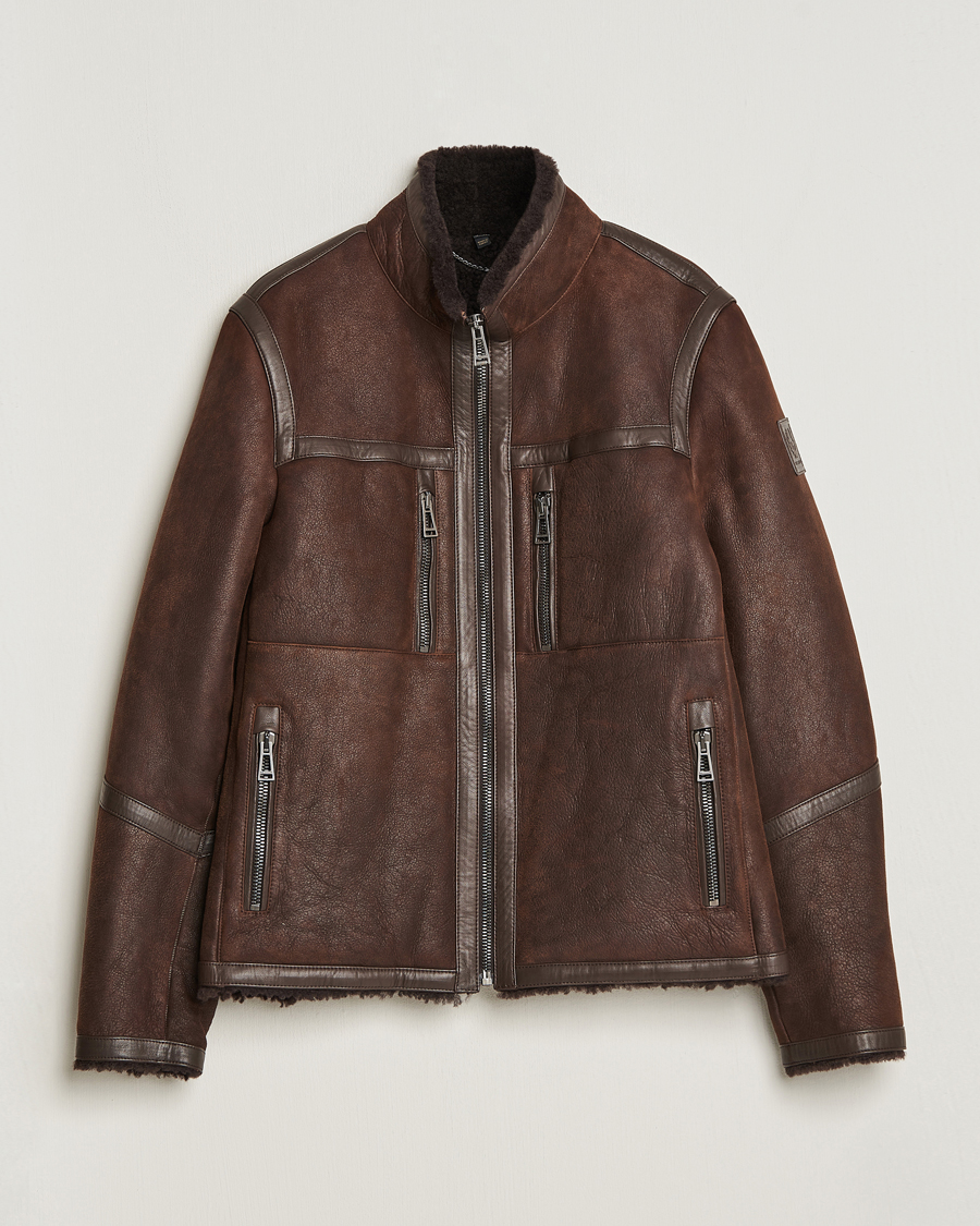 Uomini | Giacche | Belstaff | Tundra Sherling Leather Jacket Earth Brown