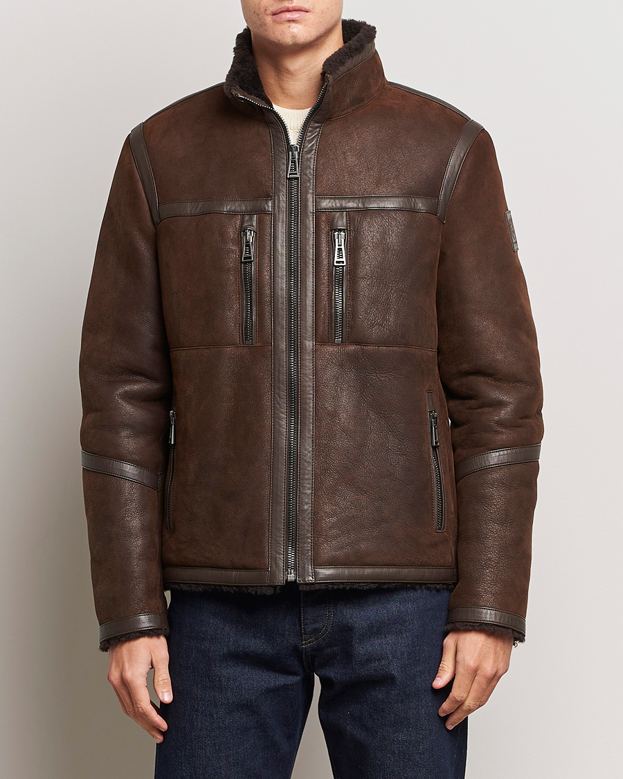 Uomini | Giacche | Belstaff | Tundra Sherling Leather Jacket Earth Brown