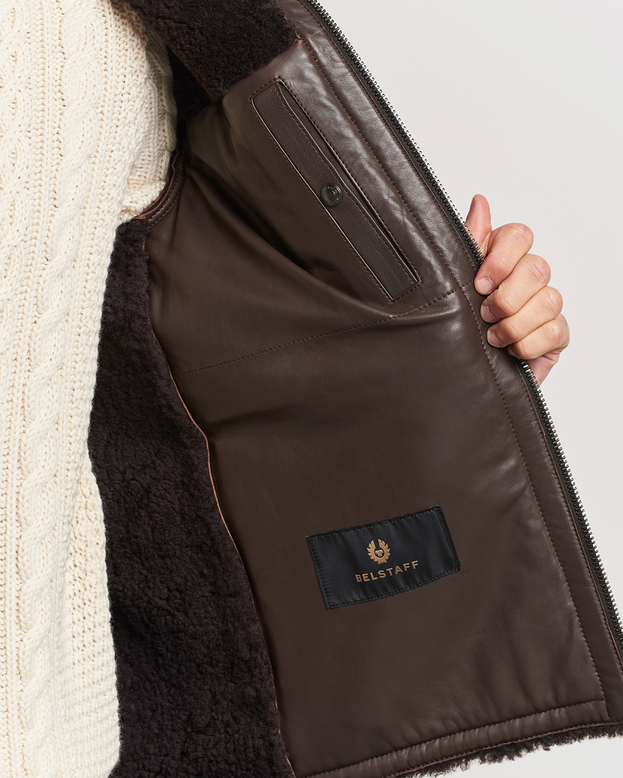 Uomini | Giacche | Belstaff | Tundra Sherling Leather Jacket Earth Brown