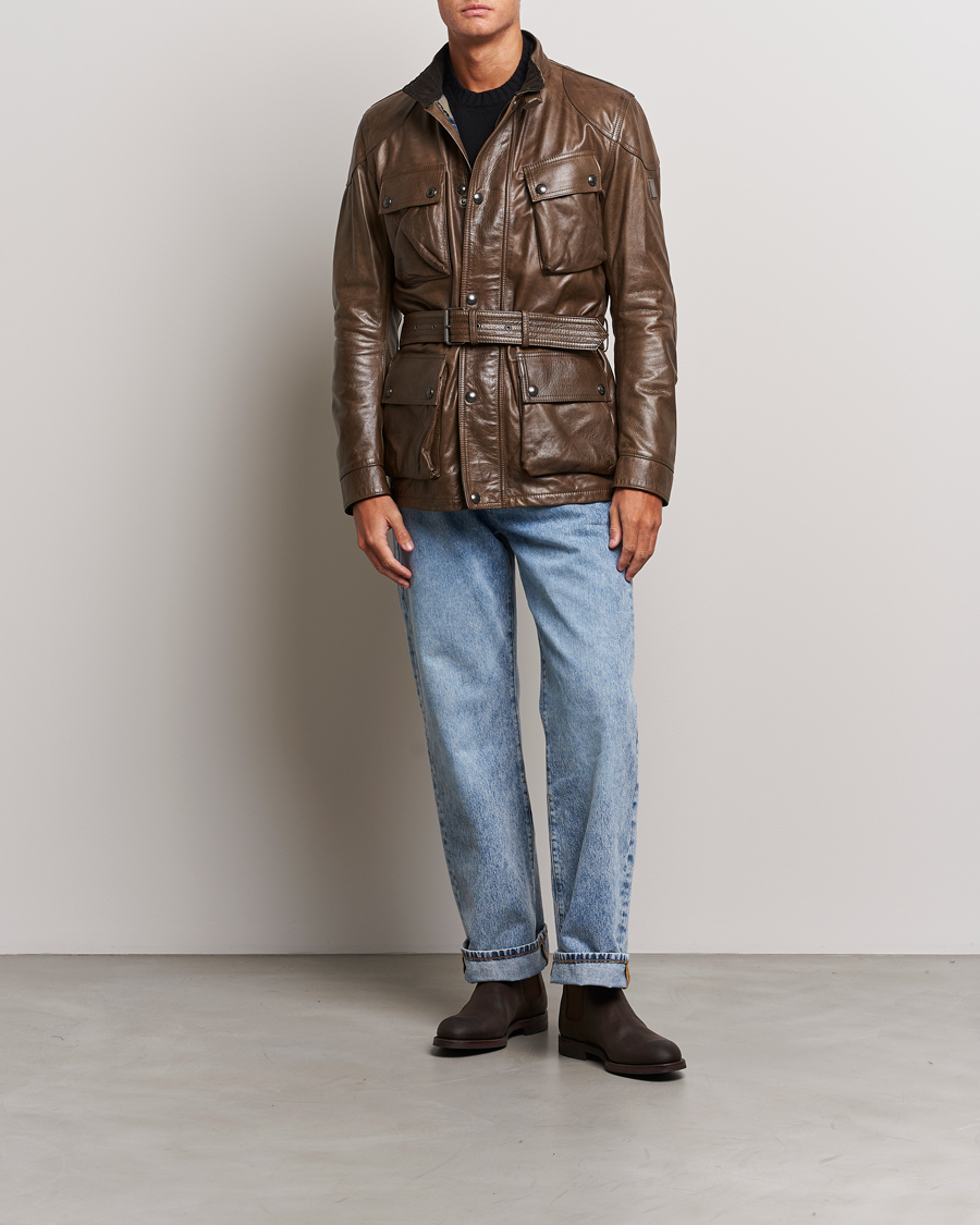 Uomini | Giacche | Belstaff | Trailmaster Panther Leather Jacket Antique Bronze