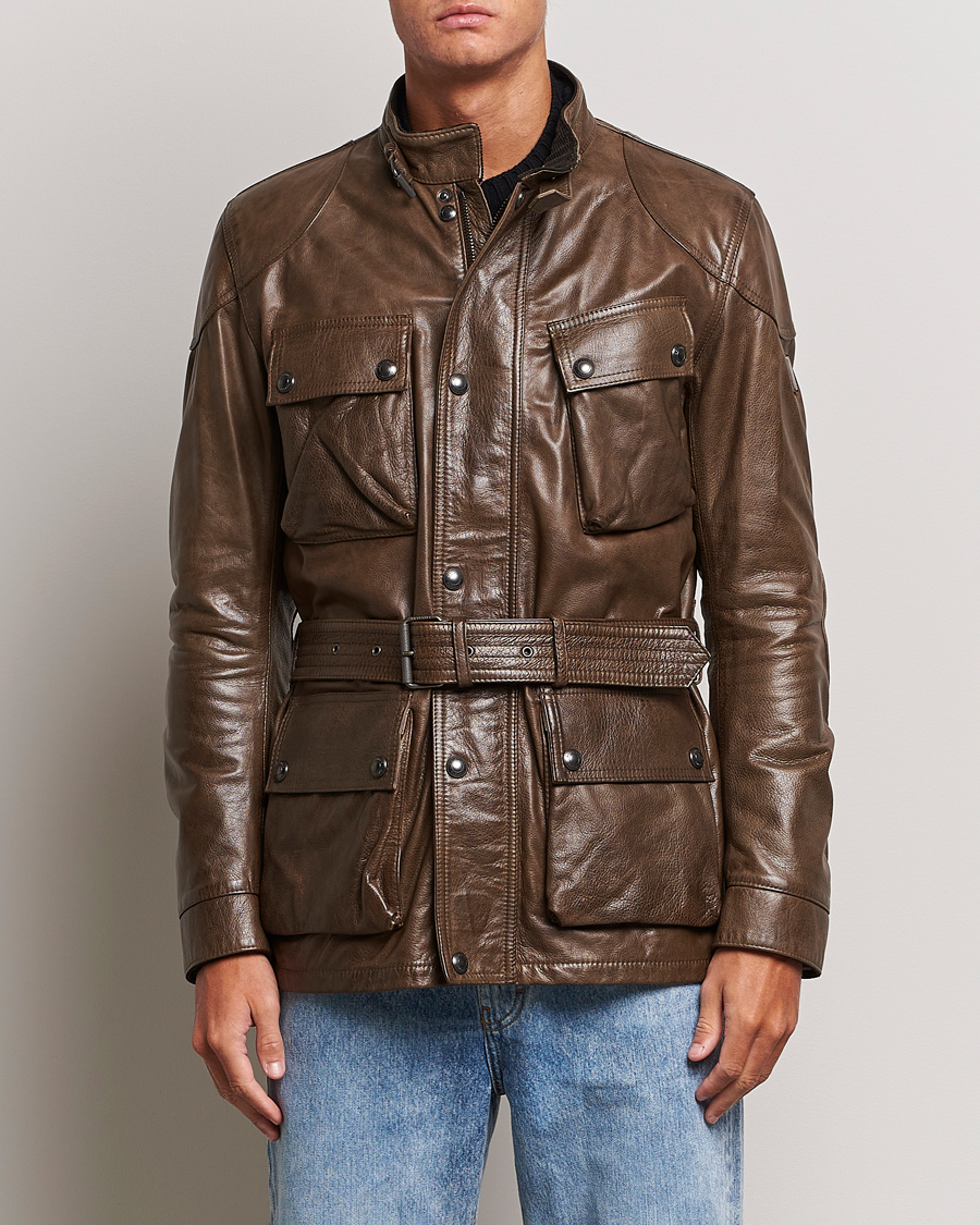 Uomini | Giacche | Belstaff | Trailmaster Panther Leather Jacket Antique Bronze