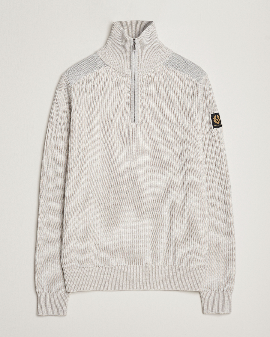 Uomini | Maglieria | Belstaff | Stanley Quarter Zip Jumper Old Silver