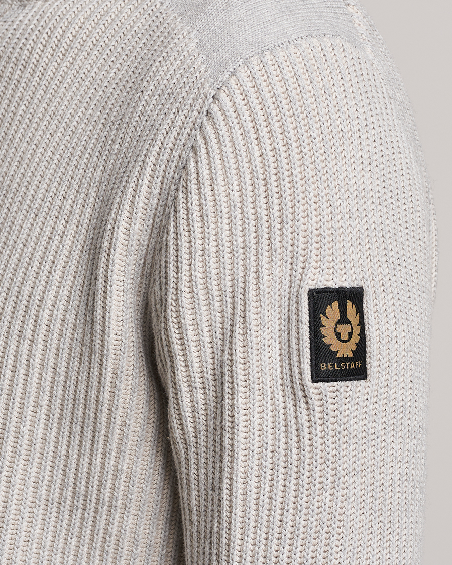 Uomini | Maglieria | Belstaff | Stanley Quarter Zip Jumper Old Silver