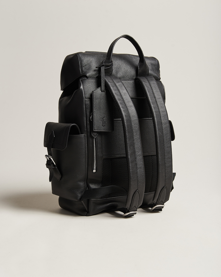 Uomini | Polo Ralph Lauren Flap Leather Backpack Black | Polo Ralph Lauren | Flap Leather Backpack Black