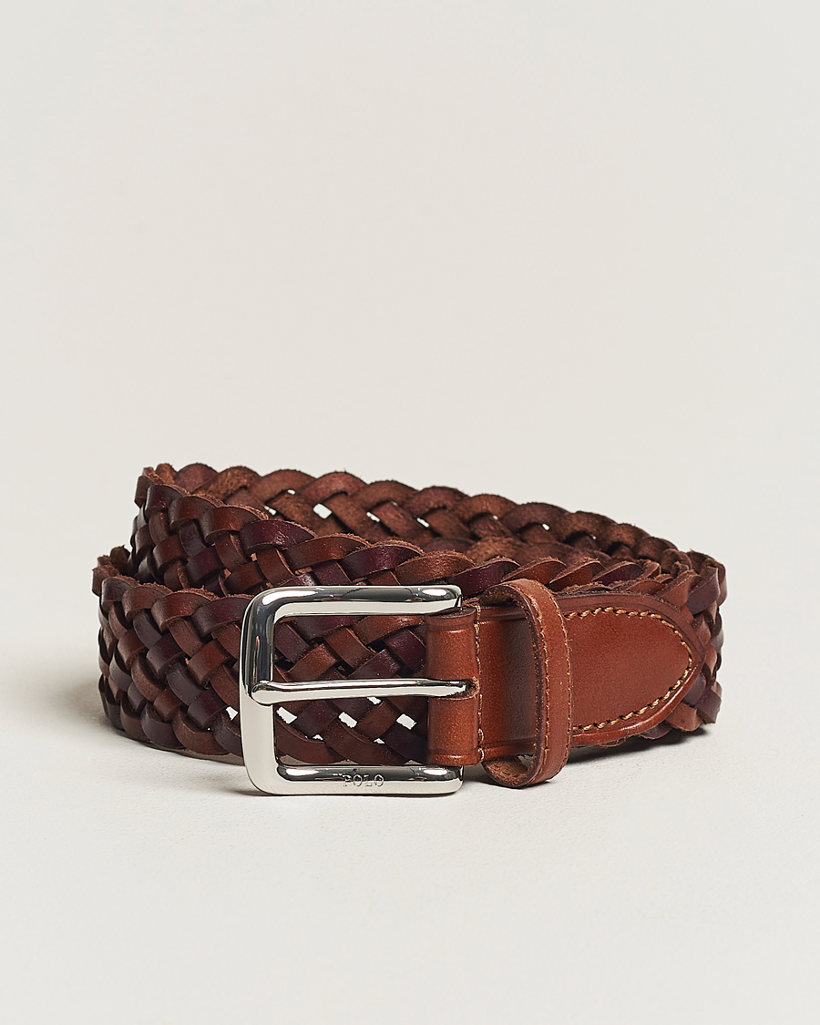 Uomini | Polo Ralph Lauren Braided Belt Saddle Brown/Dk Brown W38 | Polo Ralph Lauren | Braided Belt Saddle Brown/Dk Brown W38