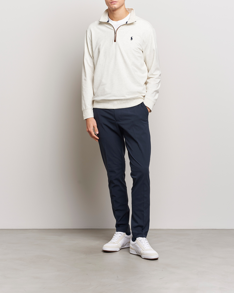 Uomini | Maglieria | Polo Ralph Lauren Golf | Terry Jersey Half Zip Sweater Oatmeal Heather