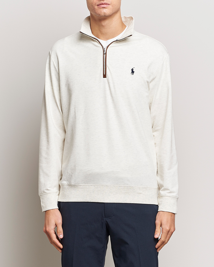 Uomini | Maglieria | Polo Ralph Lauren Golf | Terry Jersey Half Zip Sweater Oatmeal Heather
