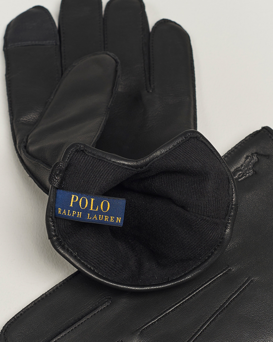 Uomini | Polo Ralph Lauren Leather Gloves Black | Polo Ralph Lauren | Leather Gloves Black