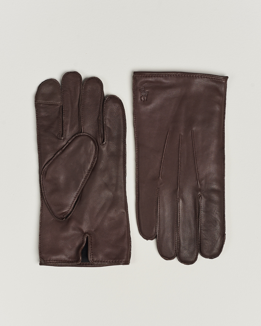 Uomini | Polo Ralph Lauren Leather Gloves Dark Brown | Polo Ralph Lauren | Leather Gloves Dark Brown