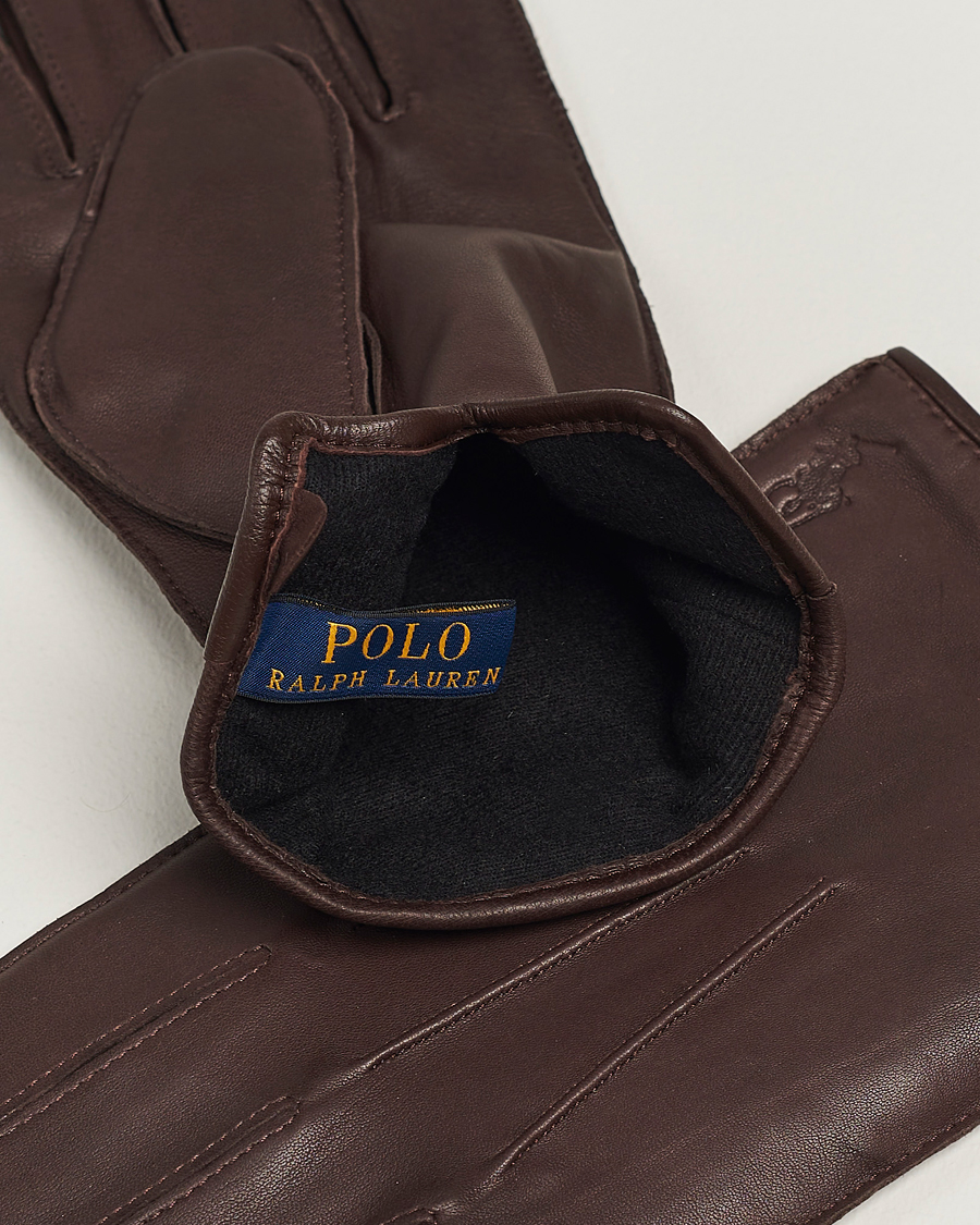 Uomini | Polo Ralph Lauren Leather Gloves Dark Brown | Polo Ralph Lauren | Leather Gloves Dark Brown