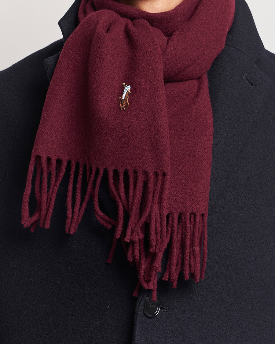 Uomini | Polo Ralph Lauren Signature Wool Scarf Harvard Wine | Polo Ralph Lauren | Signature Wool Scarf Harvard Wine