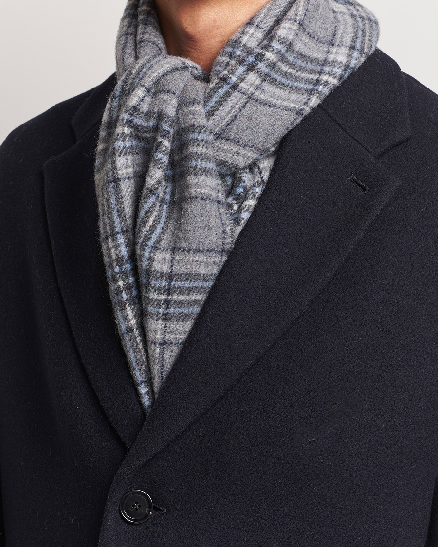 Uomini | Polo Ralph Lauren Wool Checked Scarf Grey | Polo Ralph Lauren | Wool Checked Scarf Grey