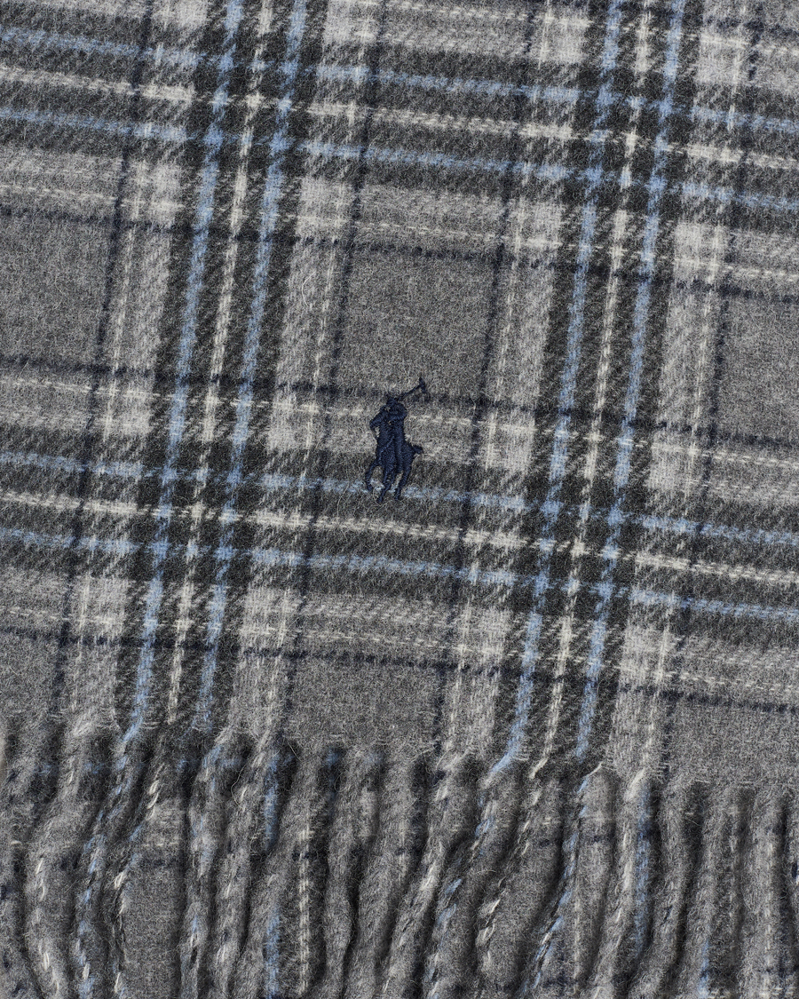 Uomini | Polo Ralph Lauren Wool Checked Scarf Grey | Polo Ralph Lauren | Wool Checked Scarf Grey