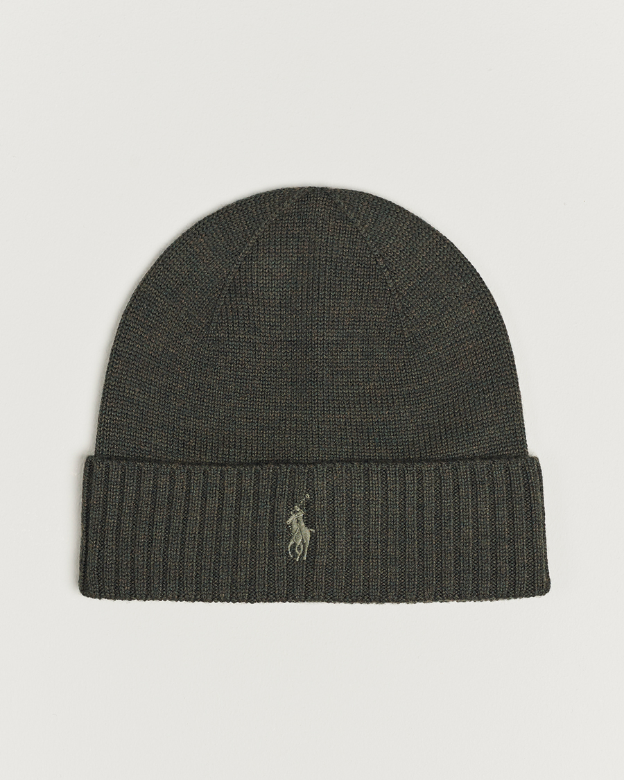 Uomini | Polo Ralph Lauren Merino Wool Beanie Olive Heather | Polo Ralph Lauren | Merino Wool Beanie Olive Heather