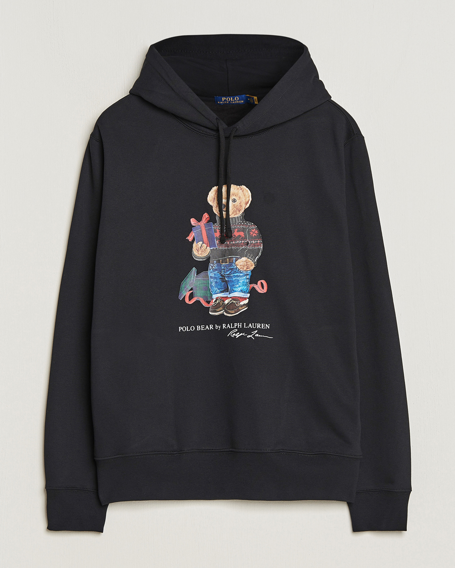 Uomini | Maglieria | Polo Ralph Lauren | Printed Denim Bear Hoodie Black