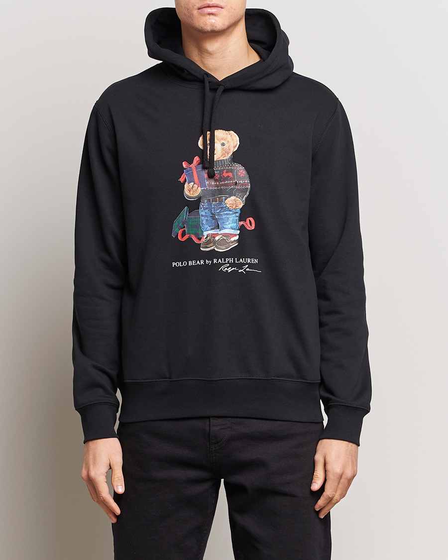 Uomini | Maglieria | Polo Ralph Lauren | Printed Denim Bear Hoodie Black