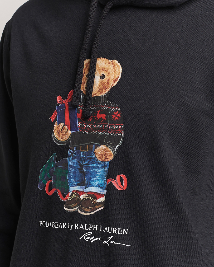 Uomini | Maglieria | Polo Ralph Lauren | Printed Denim Bear Hoodie Black
