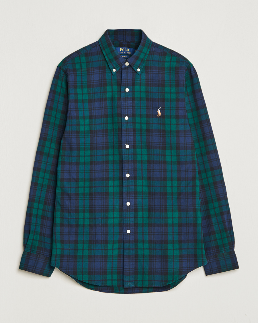 Uomini | Camicie | Polo Ralph Lauren | Custom Fit Checked Shirt Navy/Green
