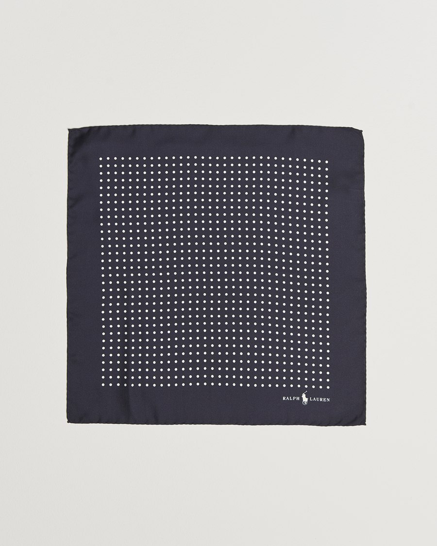 Uomini | Fazzoletti da taschino | Polo Ralph Lauren | Silk Dot Pocket Square Navy/White