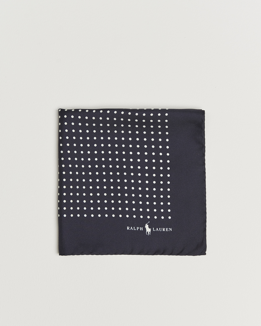 Uomini | Fazzoletti da taschino | Polo Ralph Lauren | Silk Dot Pocket Square Navy/White