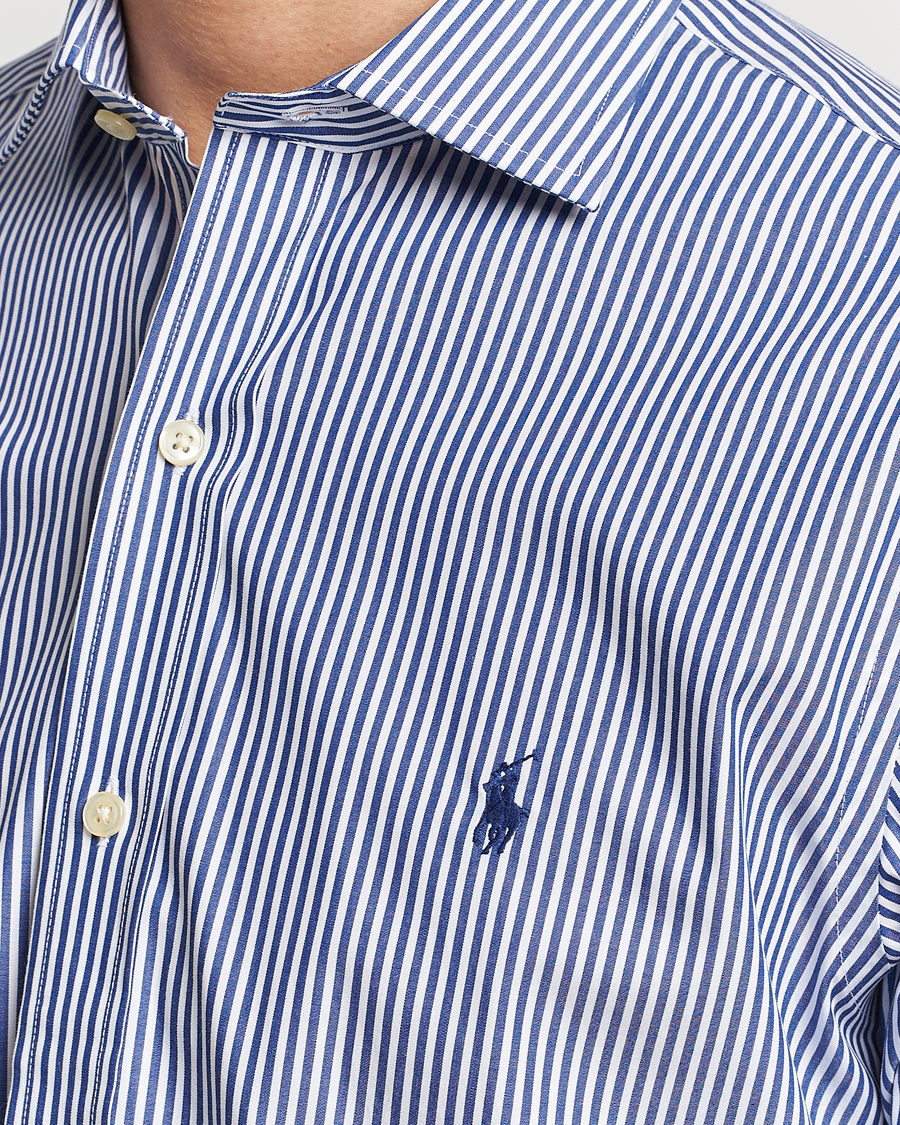 Uomini | Camicie | Polo Ralph Lauren | Poplin Striped Dress Shirt Royal/White