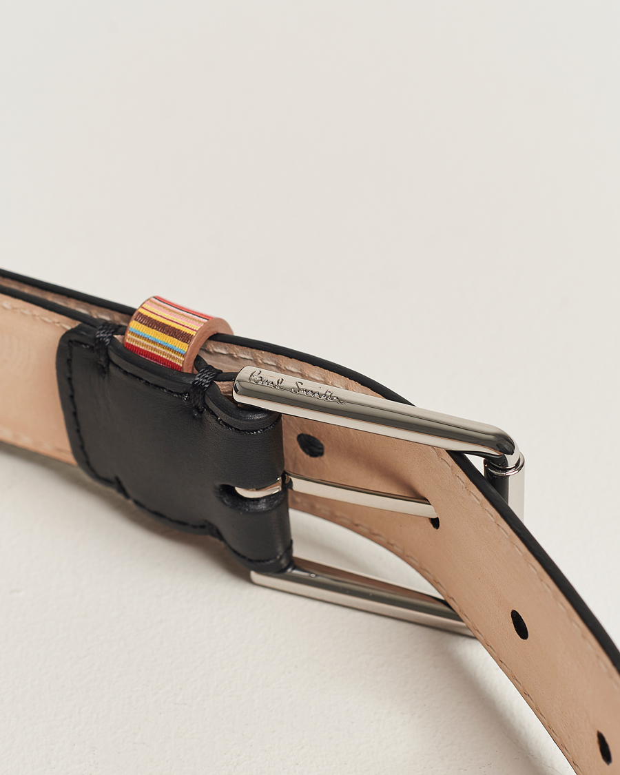 Uomini | Paul Smith Leather Stripe Belt Black | Paul Smith | Leather Stripe Belt Black