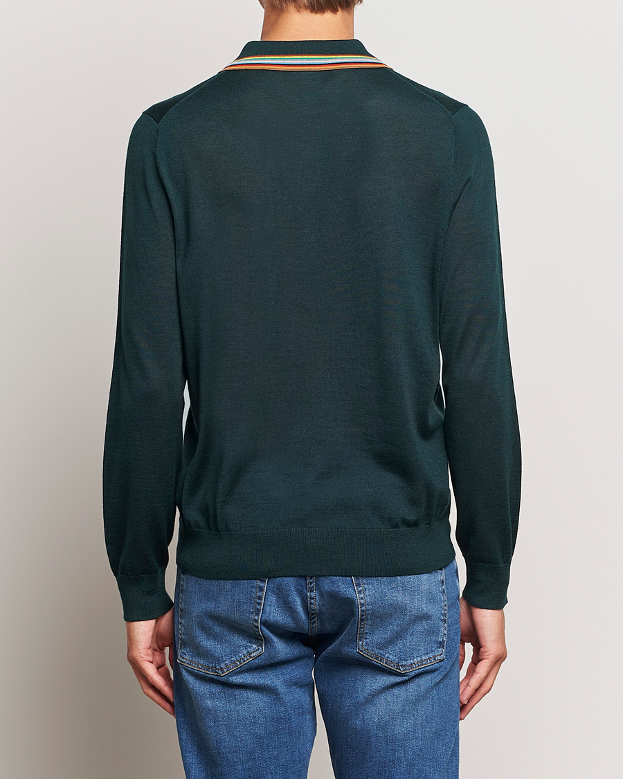 Uomini | Maglieria | Paul Smith | Wool/Silk Knitted Polo Dark Green