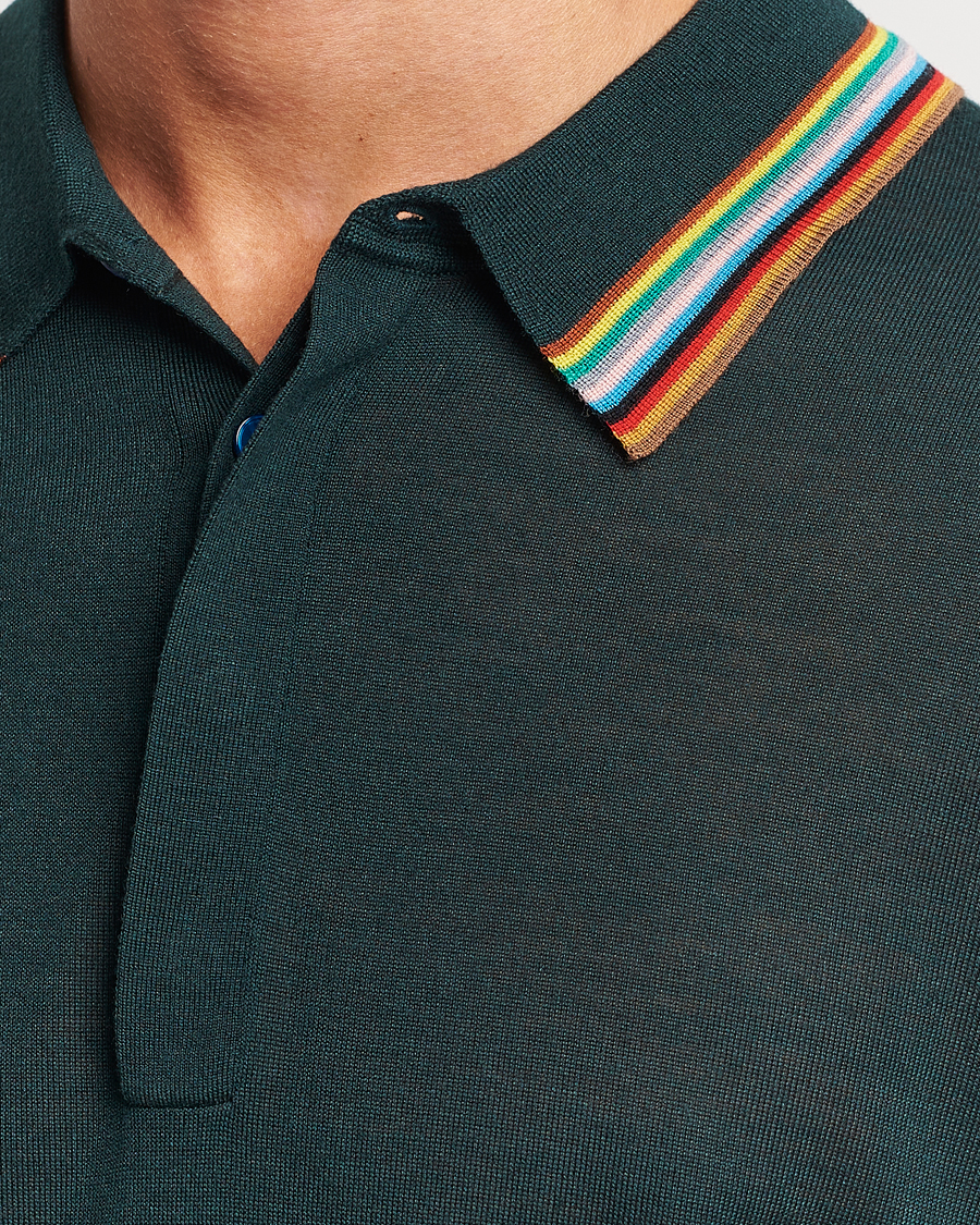 Uomini | Maglieria | Paul Smith | Wool/Silk Knitted Polo Dark Green