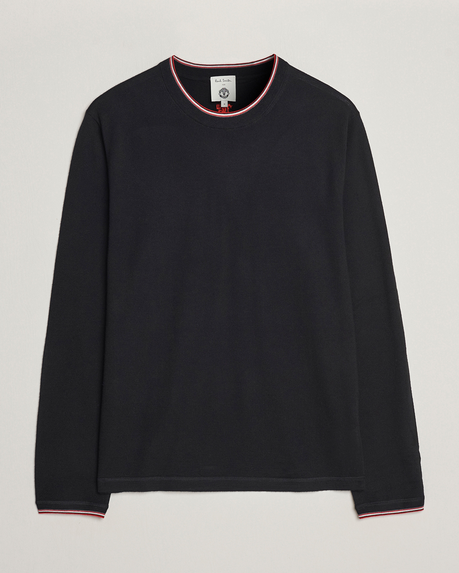 Uomini | Maglieria | Paul Smith | Merino Wool Knitted Crew Neck Sweater Black