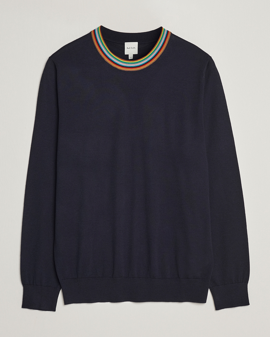 Uomini | Maglieria | Paul Smith | Wool/Silk Knitted Crew Neck Navy