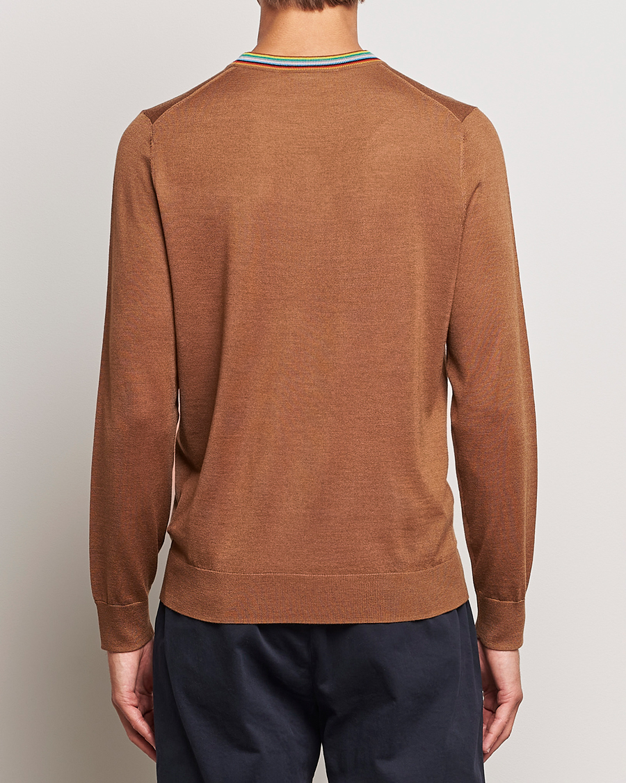 Uomini | Maglieria | Paul Smith | Wool/Silk Knitted Crew Neck Brown