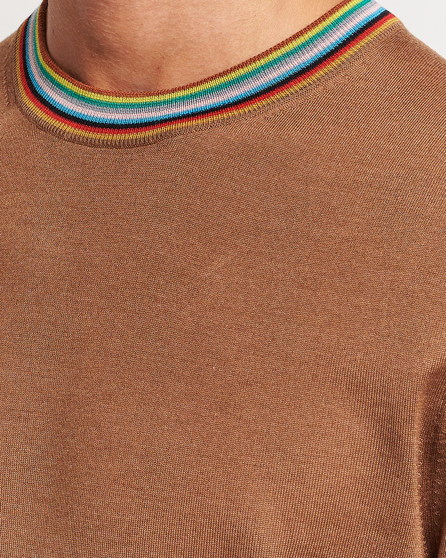 Uomini | Maglieria | Paul Smith | Wool/Silk Knitted Crew Neck Brown