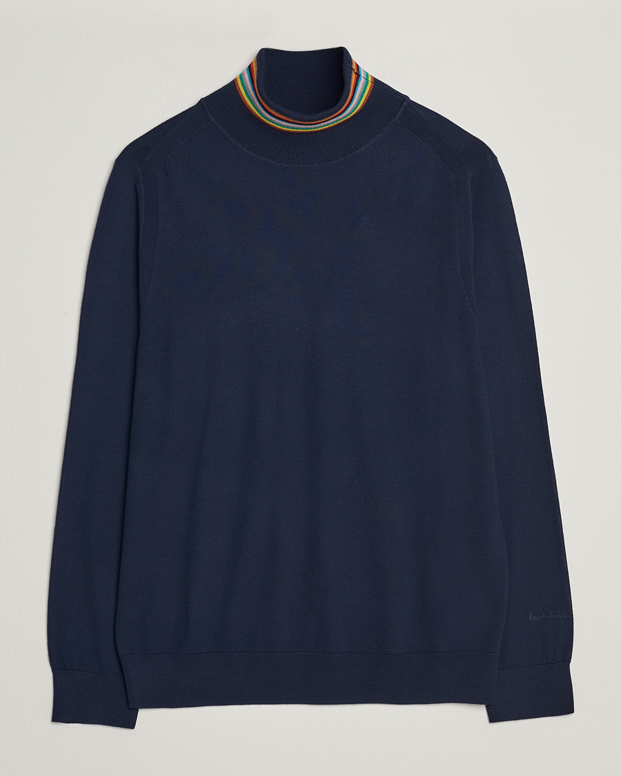 Uomini | Maglieria | Paul Smith | Merino Wool Knitted Polo Navy